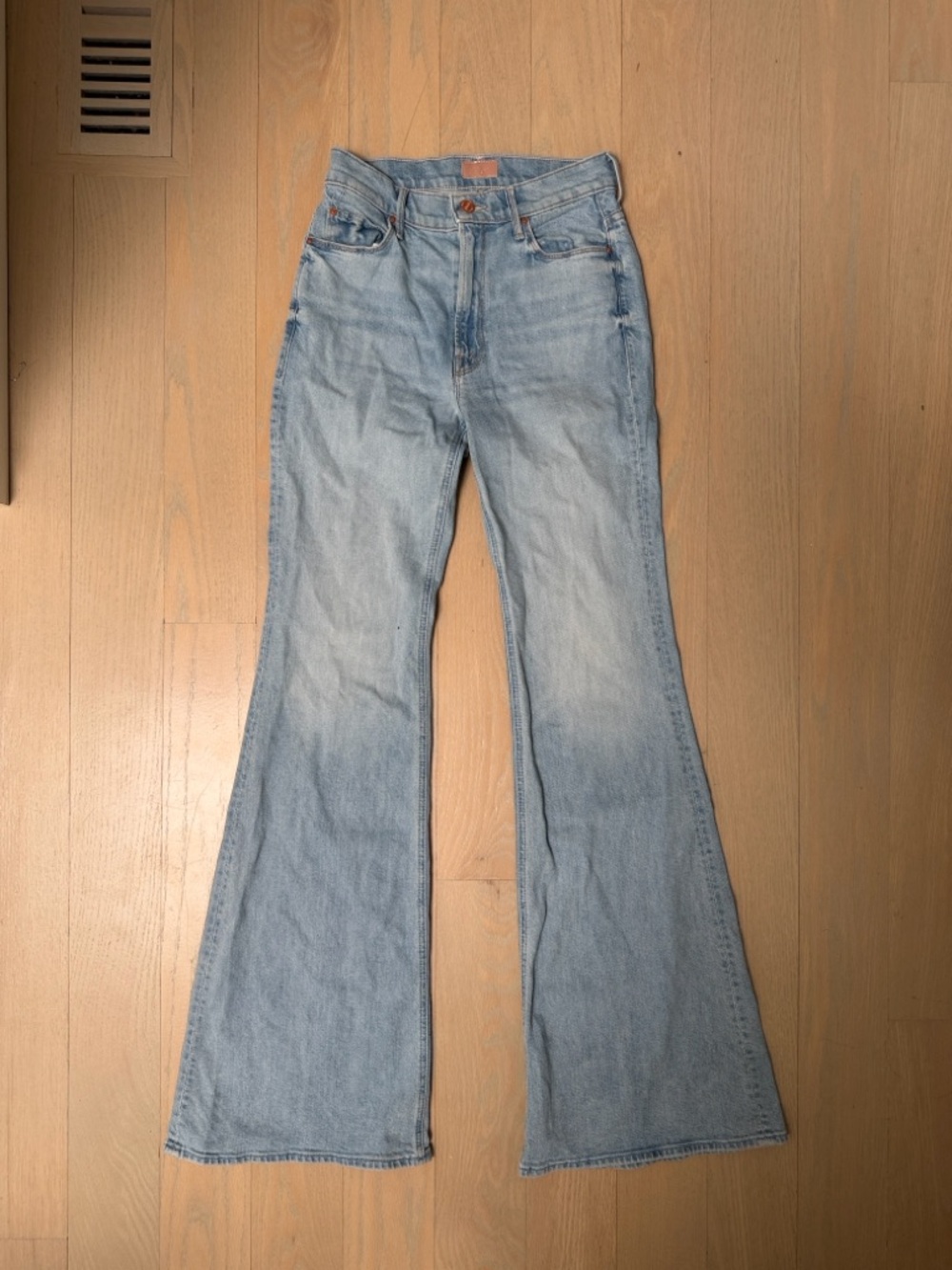 MOTHER Light Blue Doozy High-Rise Flare Jeans - Picture 2 of 8